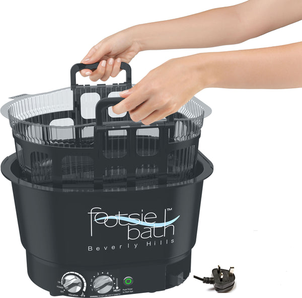 Footsiebath™ Black Kit with European Electrical Plug (220volts)  / 5 Liners